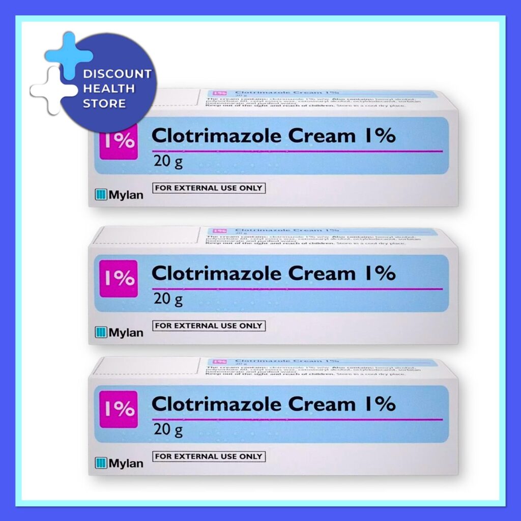 3 x 20g - Clotrimazole 1% w/w Cream Treats Fungal Infection