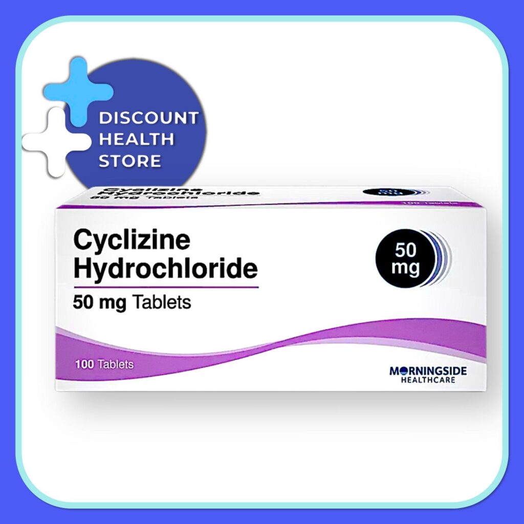 Cyclizine 50mg Antisickness for Nausea / Vertigo - 100 Tablet - Brand May Vary