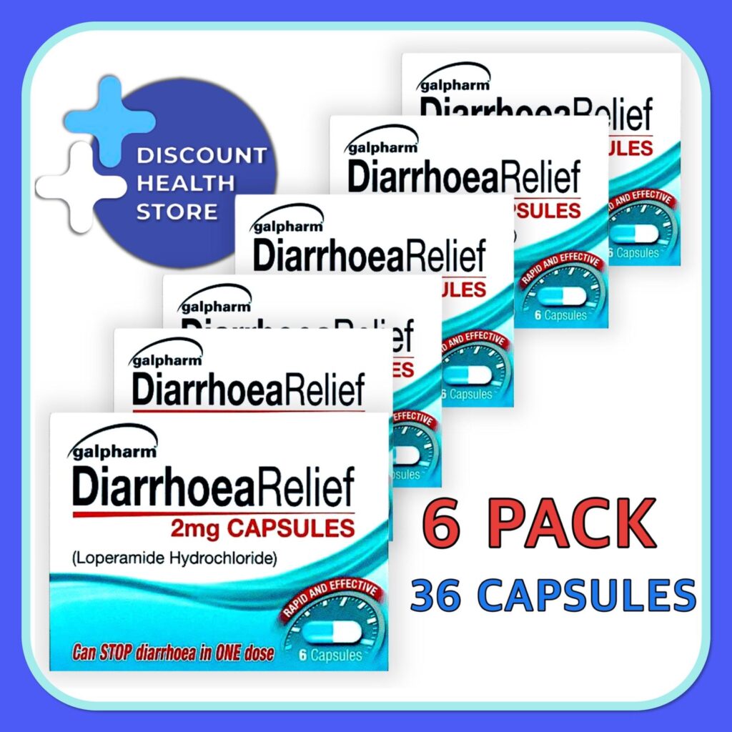 Diarrhoea Relief 2mg Capsules Rapid Effect LOPERAMIDE HYDROCHLORIDE - 36 Capsules