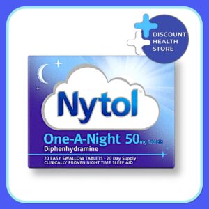 Nytol Tablets One-A-Night 50mg - Sleep Aid - 50mg - 20 Tablets - Clinical Proven