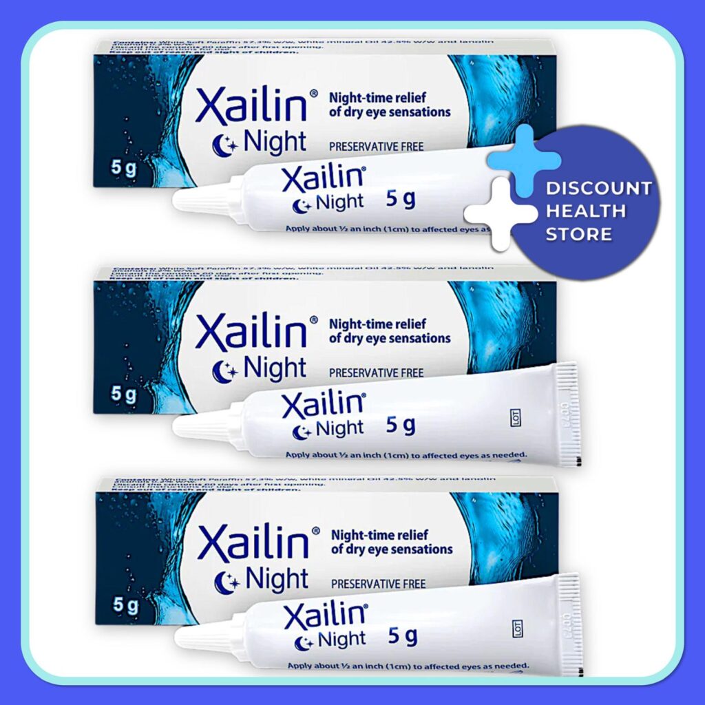 Xailin Night Lubricating Eye Ointment Tube 5g - For Vison Health - 3 PACK