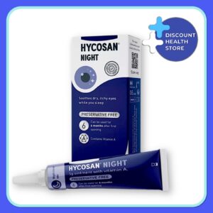 1 X Hycosan Night Eye Ointment Soothes Dry Itchy Eyes Sleep Preservative Free 5g